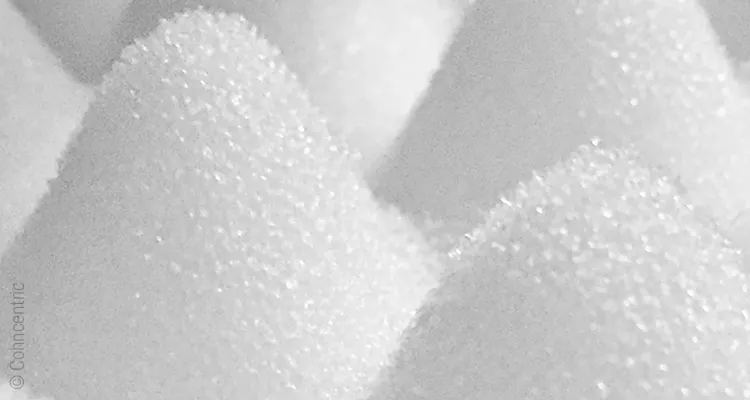 Detailansicht einer Schaumstoffmatratze aus Kaltschaum.